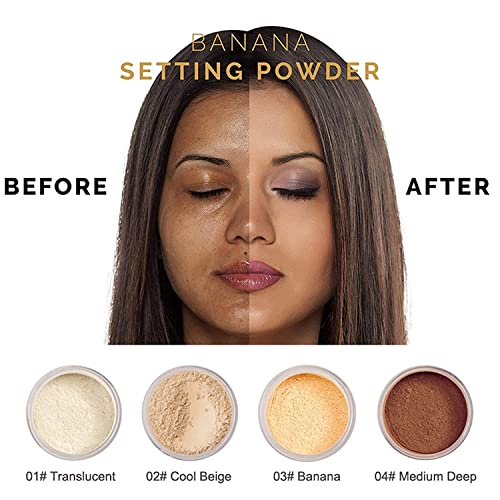 Phoera Setting Powder Professional Loose Finishing Powder, Translucent Face Powder Control Oil Brighten Skin Color Cover Blemish Whitening For Setting Makeup Or As Foundation,Minimizes Pores And Fine Lines,5G (Big02# Cool Beige) #TOP4