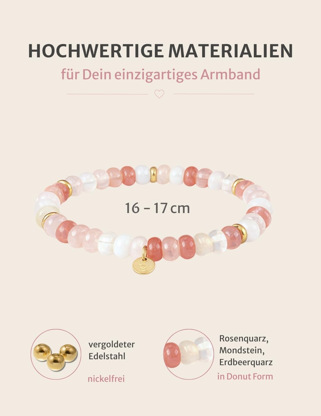 happymaker - Perlenarmbänder bunt Damen mit echten Edelsteinen, Armband Set, Schmuckschachtel, handgefertigt in Deutschland