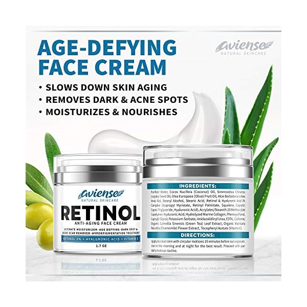 Anti Wrinkle Cream for Face - Retinol & Collagen Anti Aging Cream - Made in USA - Fine Lines & Wrinkle Repair - Retinol Cream for Face with Hyaluronic Acid Vitamin E - Face Moisturizer for Women & Men