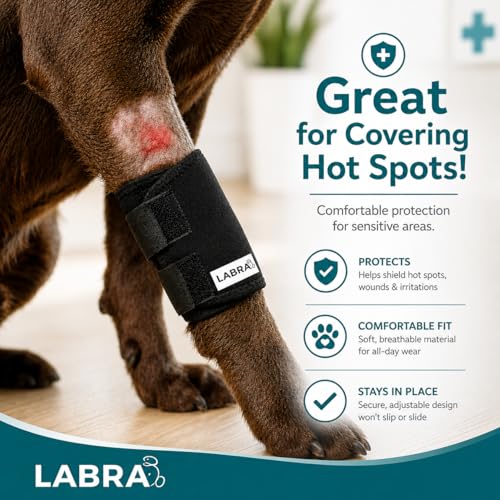 Image of Labra Dog Front Leg Brace - Compression Wrap with Adjustable Straps - Dog Wrist Brace for Support - Leg Sleeve to Stop Licking - Aid in Wound Care and Recovery - Large /Extra Large (Pack of 2)