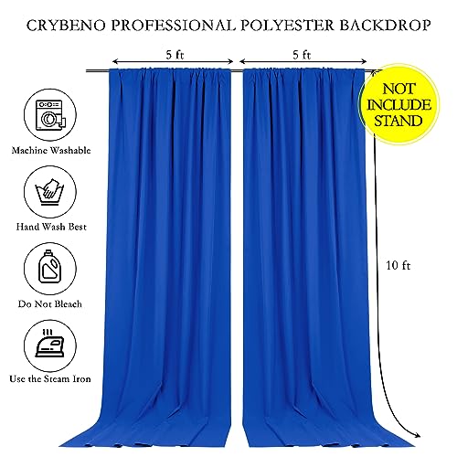 Image of Backdrop Curtains Royal Blue 10ft x 10ft Polyester Photography Backdrop Drapes for Baby Shower Party Birthday Backdrop Decorations