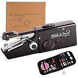 Contenido del pedido: Maquina de coser portatil negra de marca Stitch N Sew, bobinas de hilo, agujas, eje del soporte de hilo, enhebradores, bolsa de costura, caja de Stitch N Sew + KIT DE COSTURA DE REGALO.