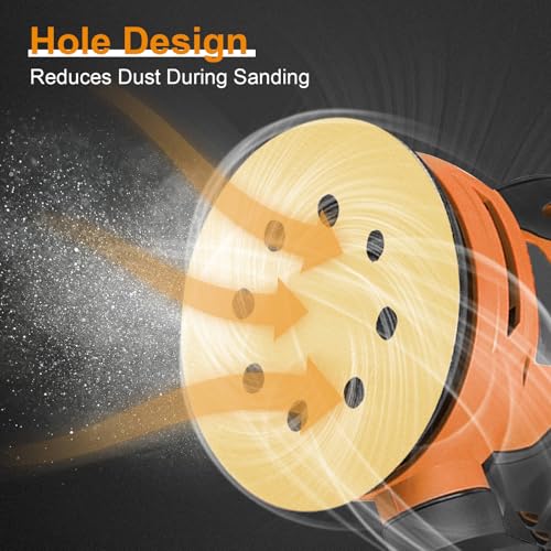 Image of 100PCS 5 Inch Sanding Discs, 8 Hole Hook and Loop 600 Grit Sandpaper, Round Sand Paper for Random Orbital Sander