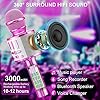 Wireless Microphone with Lights, Karaoke Bluetooth Microphone for Kids Adults, Portable Toy Karaoke Mic Speaker Machine, Home KTV Player Support Phone/Pad/TV for Party Singing, Boys Girls Best Gifts #2