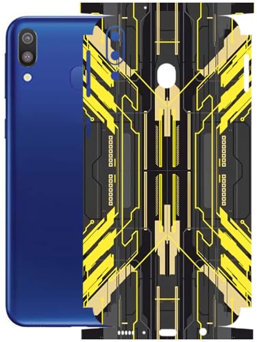 Image of AtOdds - Full Body Back Screen Guard Protector Film - Lamination Wrap Skin Sticker Compatible with Samsung Galaxy M20 | Scratchproof Matte Finish (Cyber Yellow)
