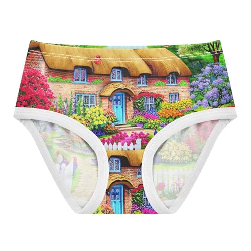 Cotton Toddler Girls Underwear Colorful Flowers Cottage Little Girl Panties Fun Print Underpants Briefs 2t
