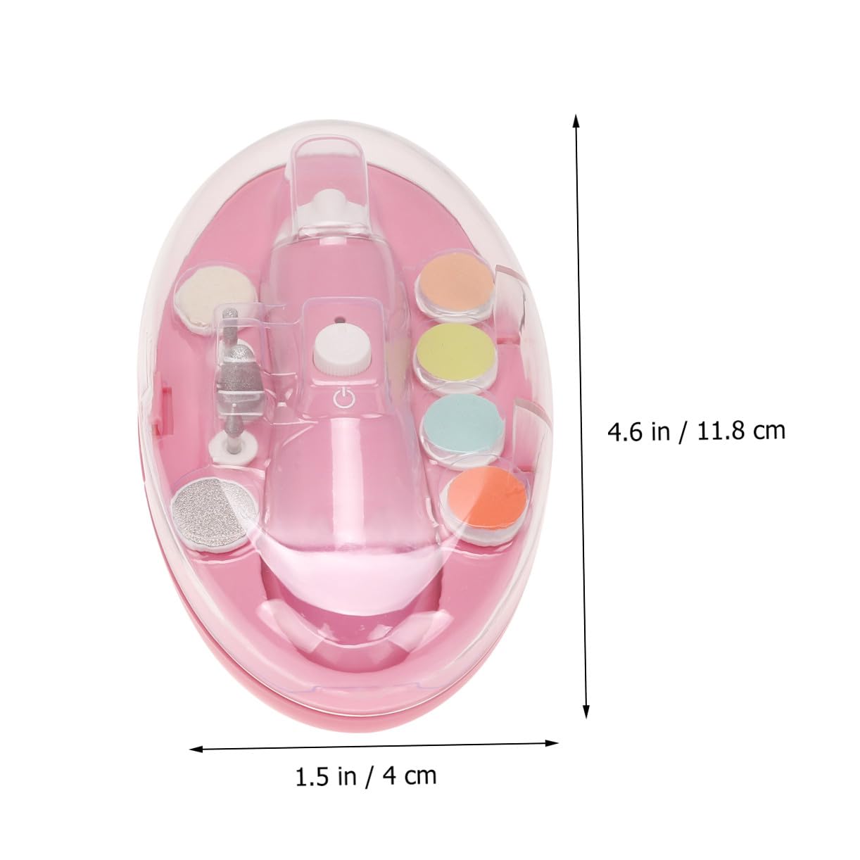 ERINGOGO 1juego Kit De Cuidado De Uñas Para Bebés De Cortauñas Eléctrico Cabezas Intercambiables y Luz Nocturna Para Recién Nacidos y Mamás Color Rosa