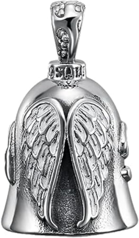 Silver Guardian Bell Motorcycle, Riding Bell Motorcycle Guardian Bell, Riding Luck Key Chain Bell, Winged Motorcycle Bell, Portable Guardian Ride Faster