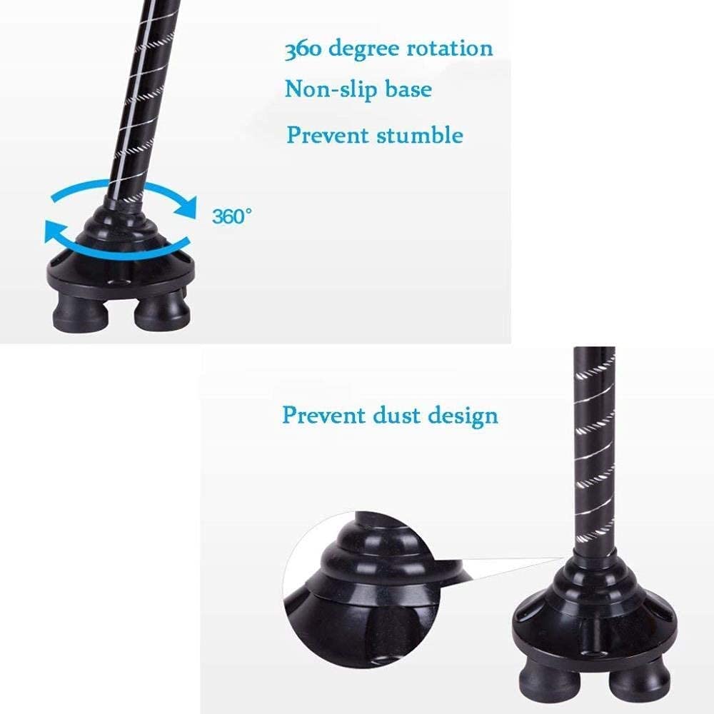 Bastón para Caminar, muletas para Caminar, Bastones Ligeros de aleación de Aluminio con luz LED, Mango ergonómico, 10 Niveles de Altura Ajustables para Hombres o Mujeres Mayores, bastón para