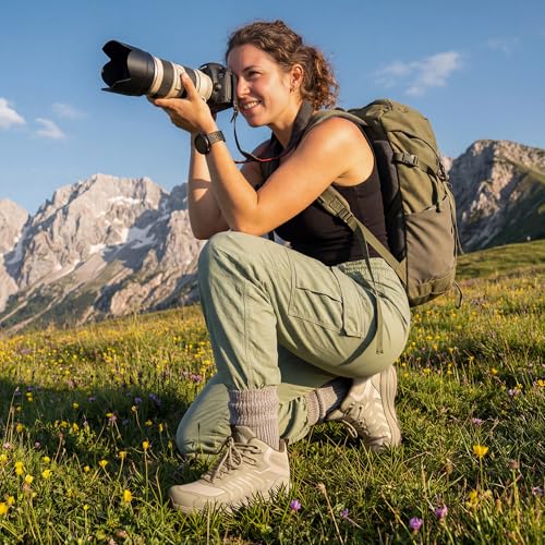 Image of NORTIV 8 Women's Hiking Boots Waterproof Lightweight Outdoor Trekking Non Slip Comfortable Camping Ankle Breathable Everyday Boot Armadillo FieldLite