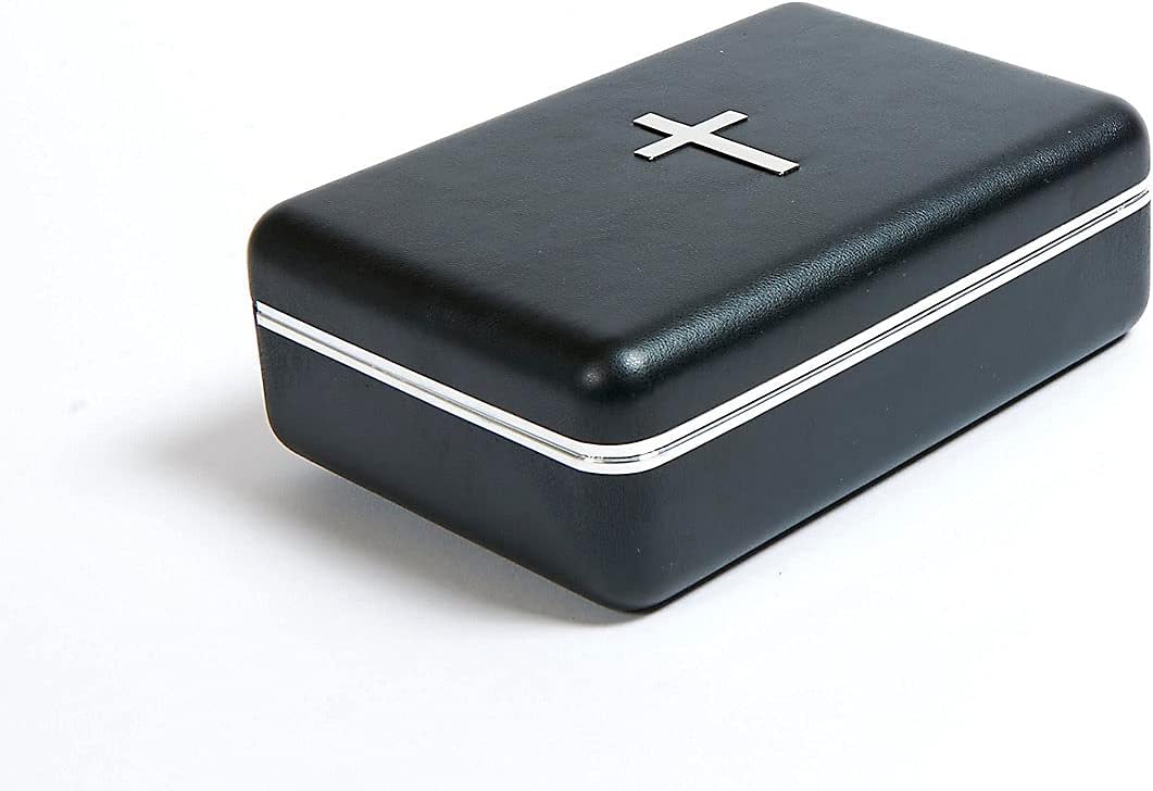 Broadman Church Supplies Legacy Portable Communion Set, 6 Glasses, Stainless Steel Bread Container and Serving Tray, 100ml Juice Container, Anointing Oil Bottle