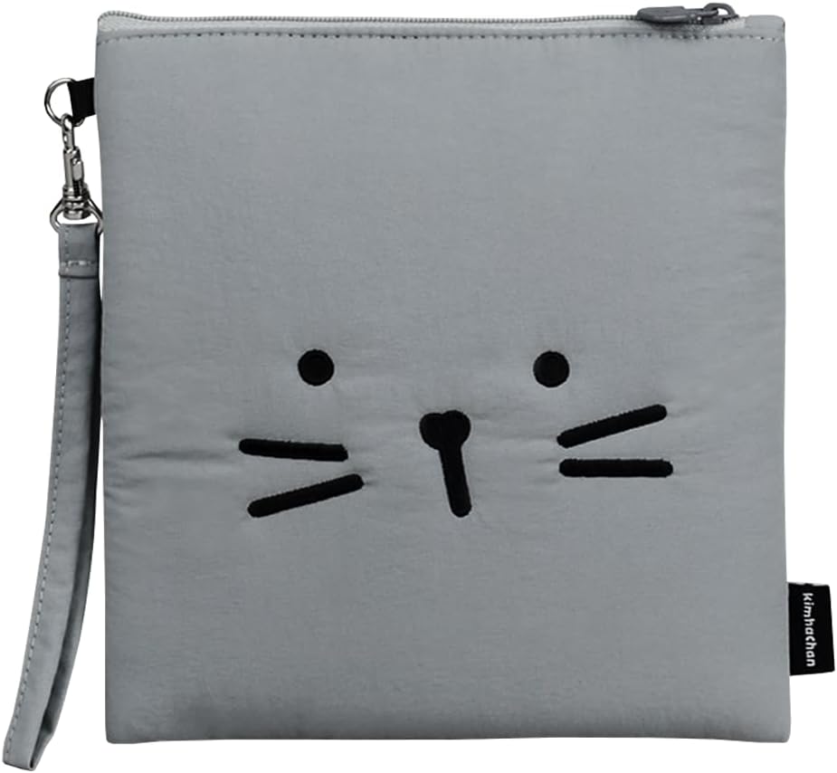 Nylon Strap E-Reader Pouch | Soft Padded Sleeve for Digital Readers (Gray, 6-7 inch)