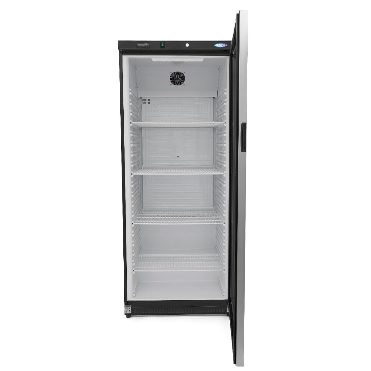 Maxima Réfrigérateur 600L Noir avec Porte Vitrée - 4 Grilles Réglables - Refroidissement Restaurant - Professionnel