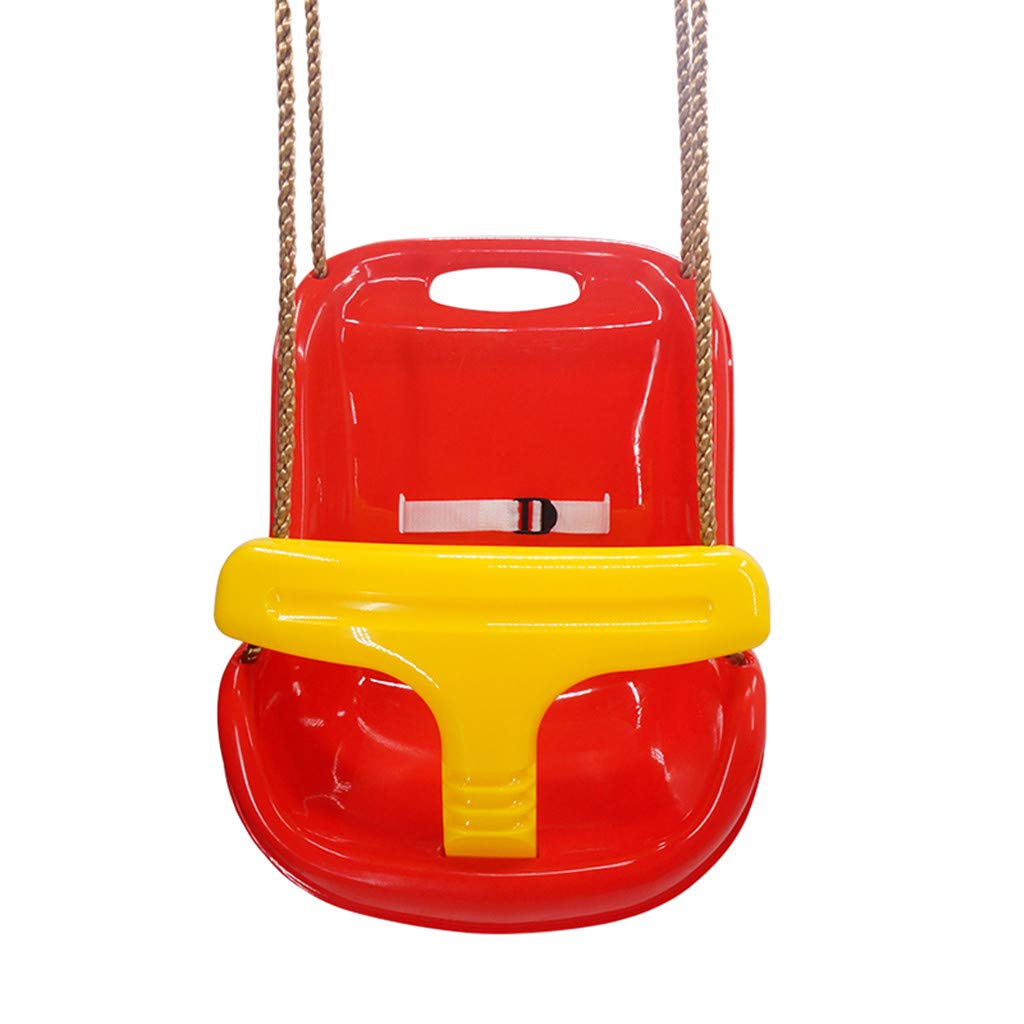 Ship from US - HSada Heavy-Duty High Back Full Bucket Toddler Swing Seat with Easy-to-hinged T-bar,PE Rop and Retaining Shoulder Strap - Secure Luxury Fun Swing Seat for Baby/Toddler/Children's Gift