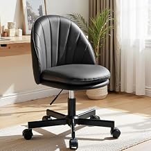 GTPLAYER Small Ergonomic Tall Office Chair, Computer Desk Chair with Wheels Versatile Height Use Office to Bar Stools or Standing Desk, Vanity Chair with Back PU Leather Shell Design for Gift