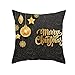 AMDXD Funda de Cojines para Sofa 40 x 40, Poliéster Fundas de Cojin Dorado Gris Oscuro Colgante Estrella Bola Copo de Nieve