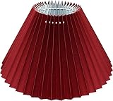 Plissee Lampenschirm SANGUE DI BUE *rund* dunkelrot, transluzenter Lumière-Karton, Du=25/Do=9,5 /schräge H=16cm, Befestigung E27 (E14 mit Reduzierring , optional separat bestellbar )