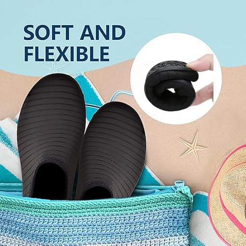 حذاء مائي للنساء والرجال والأطفال مناسب للصيف للسباحة الخارجية والغوص والكاياك والمشي على الشاطئ واليوغا وركوب الأمواج من جود تول، أسود، 38 EU إلى 39 EU