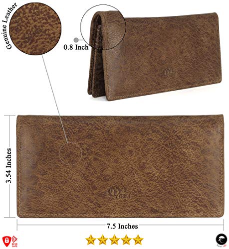 Image of RFID Blocking Mens Genuine leather Bifold Long Wallet