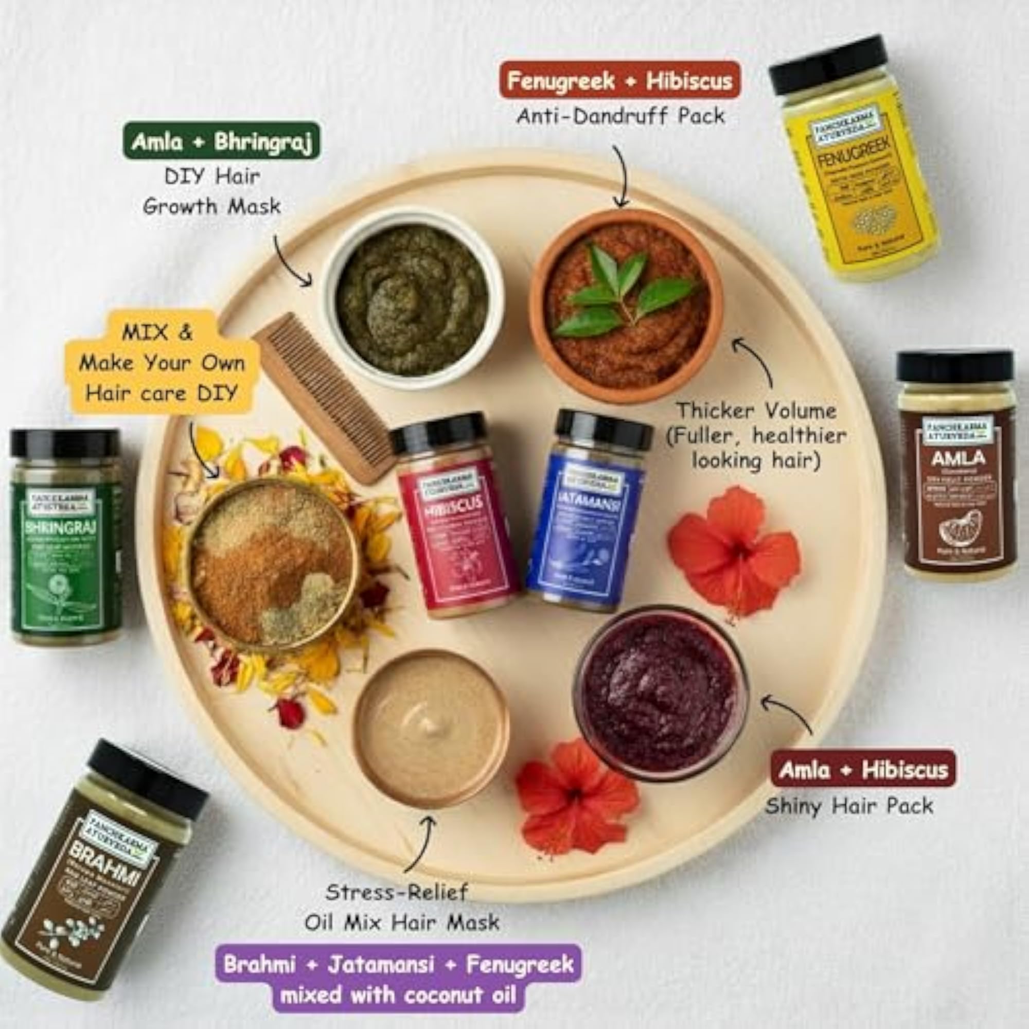 Combo Of 6 Pieces Herbal & Natural Hair Pack