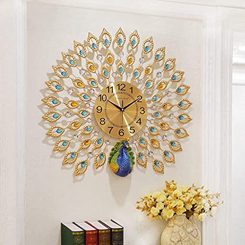 Horloge murale paon silencieuse pour décorer un grand mur - 4