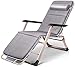 Lettini da Giardino Sedia Pieghevole Sedia Reclinabile con Poggiatesta, Regolabile e Spessore Tubo d'Acciaio Reclinabile Portata 200Kg, per Sedie da Giardino Terrazza Ufficio,Argento,con Imbottit