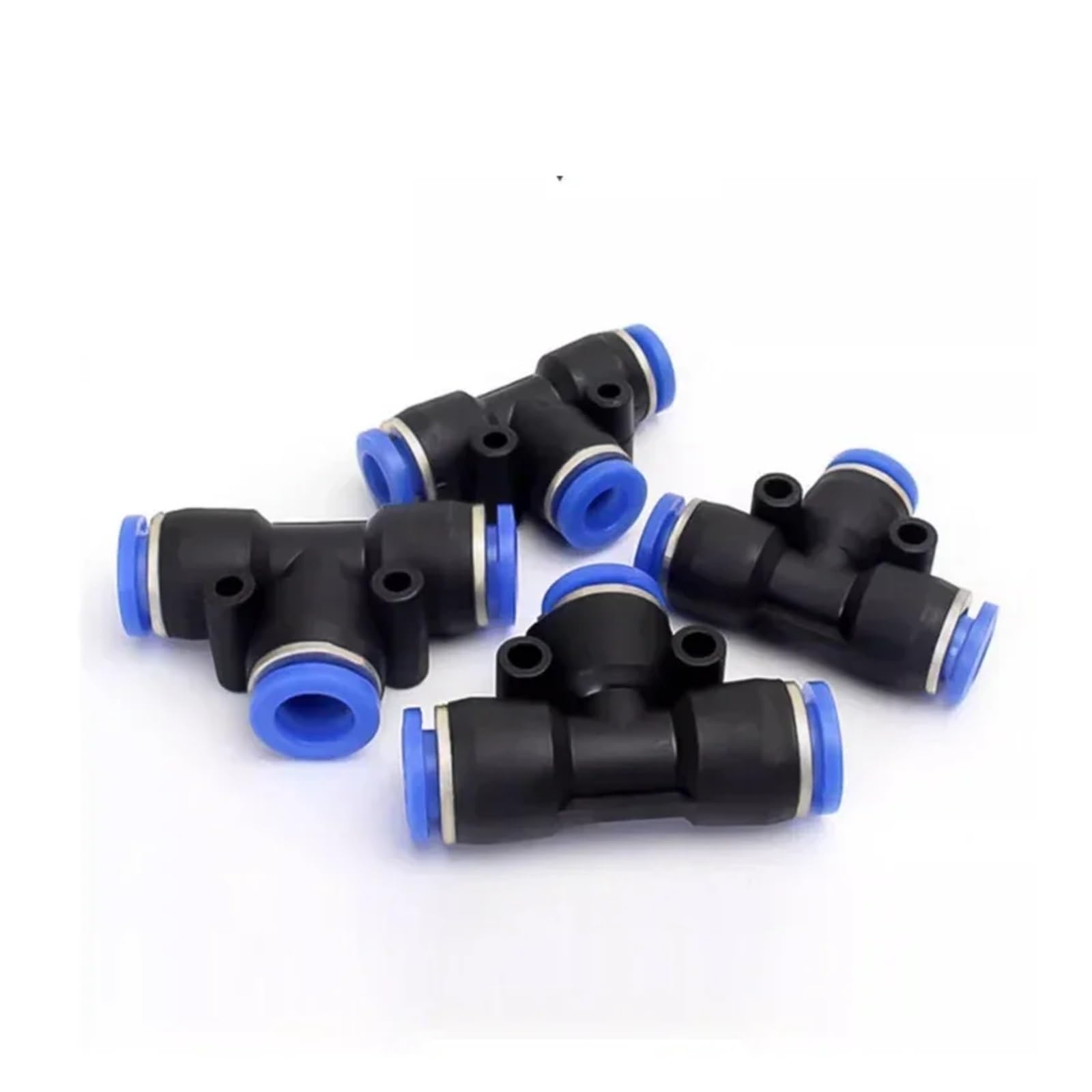 Conectores Neumáticos Conector neumático PE, conector de aire, conexión rápida, reductor en T, tubo de plástico en forma de T, manguera de agua de 4mm, 6mm, 8mm, 10mm, 12mm(PE-10,50Pcs)