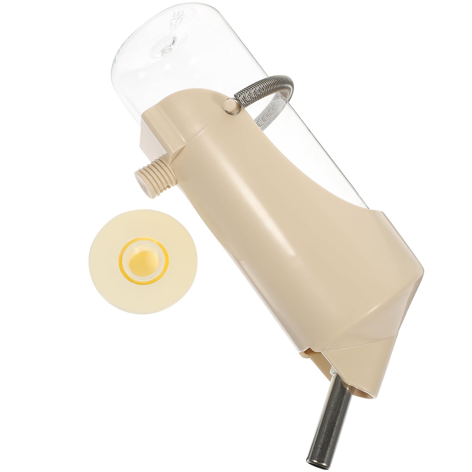 Biberon pour animaux domestiques anti-fuites beige avec système suspendu sécurisé