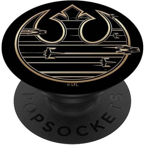 Star Wars Gold Rebel Logo Ships Flying Through PopSockets Adhesive PopGrip