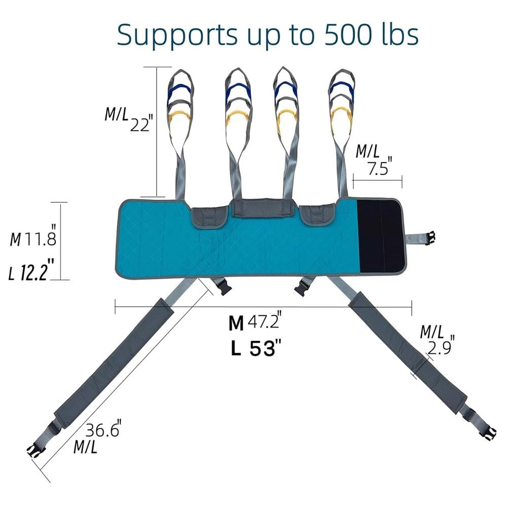 Arnés Elevación Paciente Cuerpo Completo, Grúa De Paciente, Eslinga De Elevación con Accesorios De Bucle,Estar De Pie para Entrenamiento De Apoyo para Caminar L