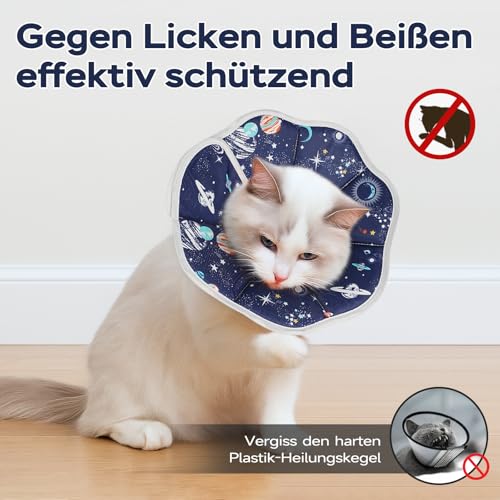 Collarín ajustable para gato protector de heridas que facilita comer y dormir 6