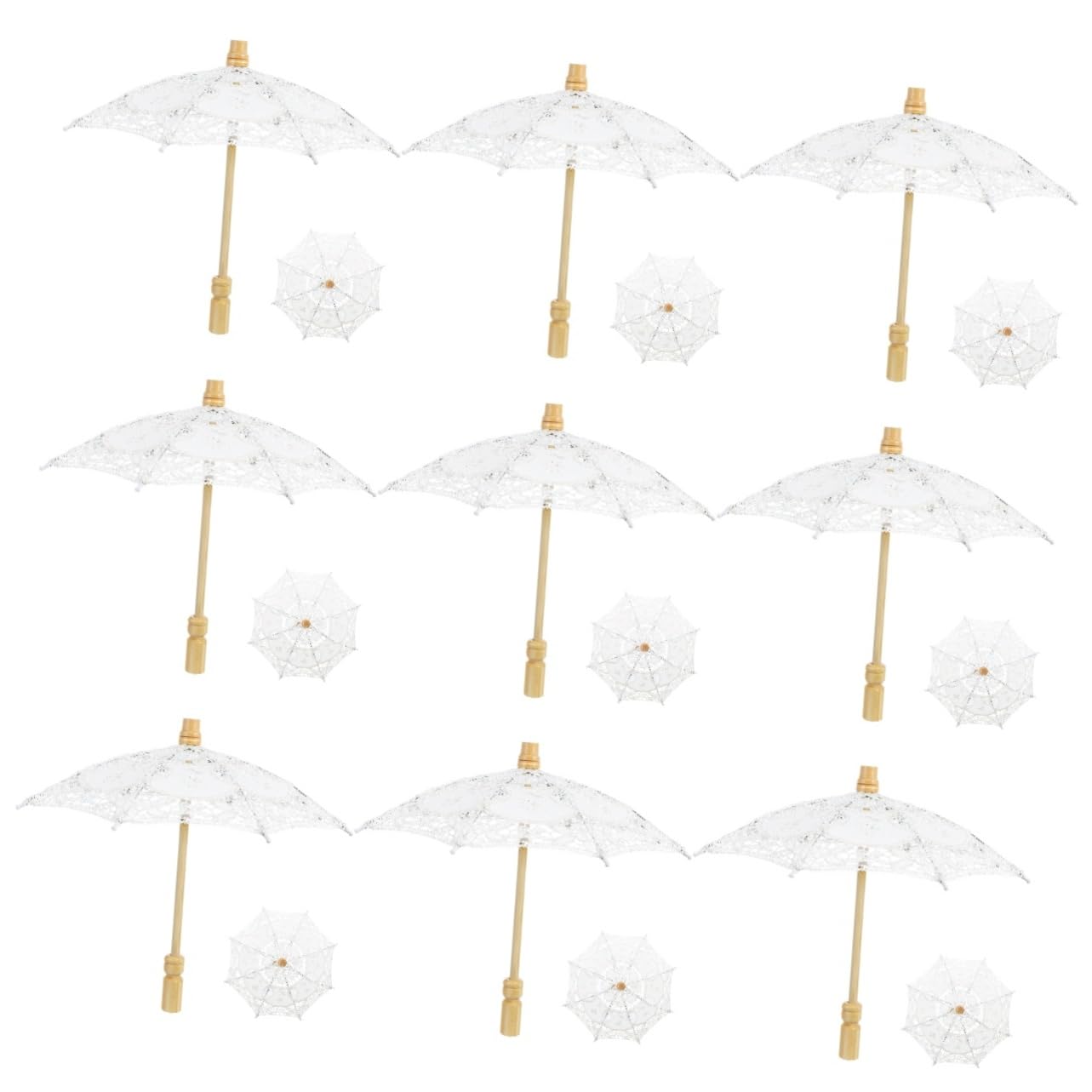 PACKOVE 9pièces Parasol Dentelle Brodée pour Mariage Accessoire De Photographie pour Mariée Parasol Décoratif Rayon