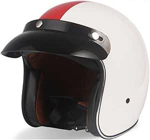 German Style Half Motorcycle Helmet With Goggles, ECE/DOT Approved Open Face Motorbike Helmet Men Women, Locomotive Pilot Helmet, Moped Helmet Chopper Helmet Scooter Helmet ( Color : B , Size : L=(59