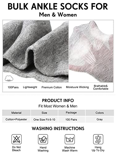 Tarpop 150 Pairs Mens Socks in Bulk Pack Socks Adult for Homeless Sports Ankle Moisture Wicking for Men Women3