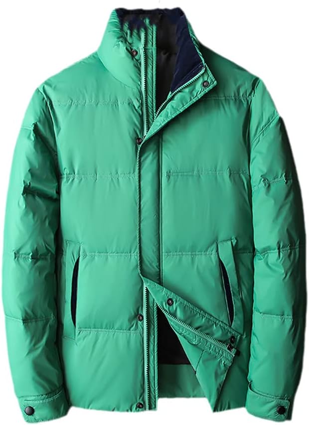 Youllyuu White Duck Down Men's Jackets Autumn Winter Solid Thicken Zipper Coats Slim Fit Jackets