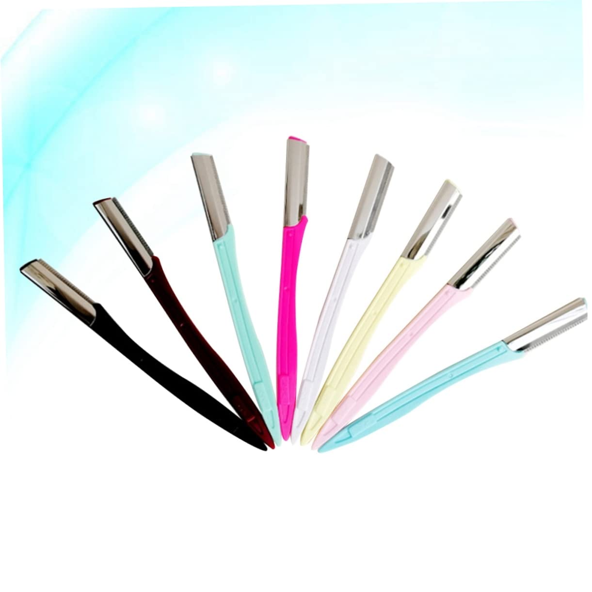 WOFASHPURET 10Pcs Portable Eyebrow Razor Stainless Steel Eyebrow Trimmer for Women Travel Friendly Makeup Tool Kit with Lightweight Design and Non Slip Grip Random Color