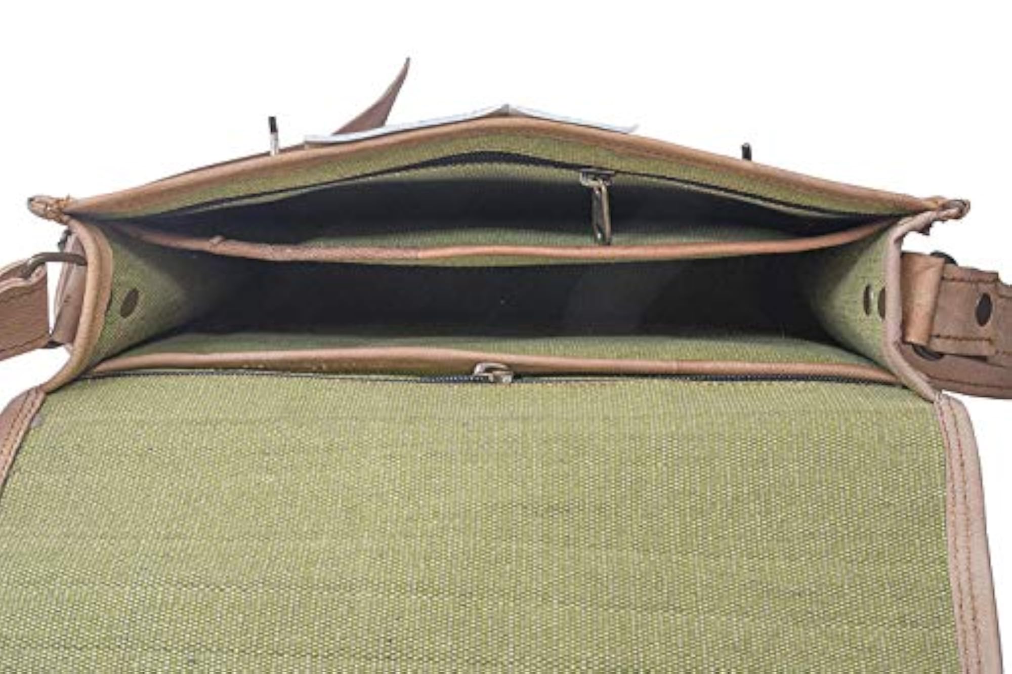 Brown Genuine Leather Vertical Sling Bag