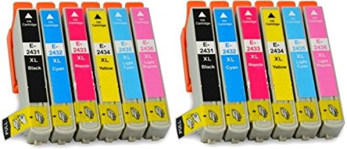 Kit di 12 Cartucce XL Compatibili con Epson T2431