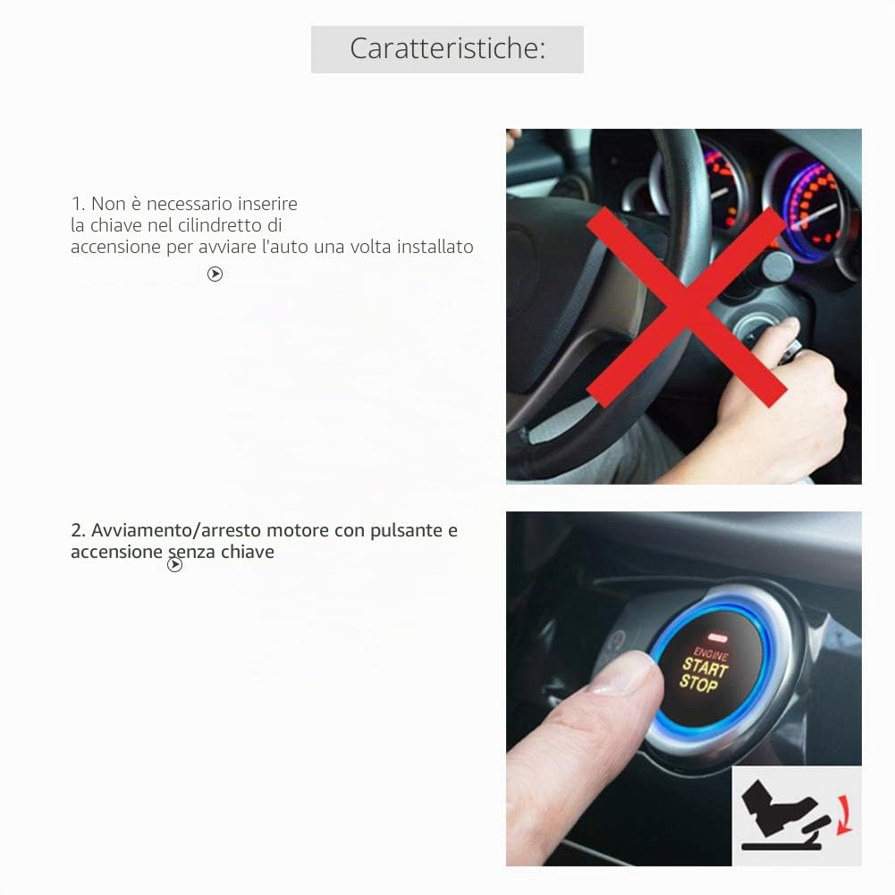 Easyguard Smart Auto con allarme di premere il pulsante di avvio chiave RFID Smart & Touch keyless Go system