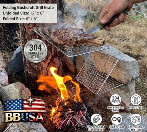 Parrilla portátil plegable de acero inoxidable para camping miniatura 3