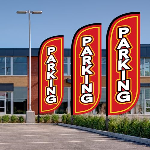 Fanfanwin 2 Pack Parking Feather Flag with 7 ft Pole Kit for Business Outside Includes Banner and Pole Sets, Outdoor Parking Feather Banner Easy Hang Swooper Flag by Fanfanwin - Image 7
