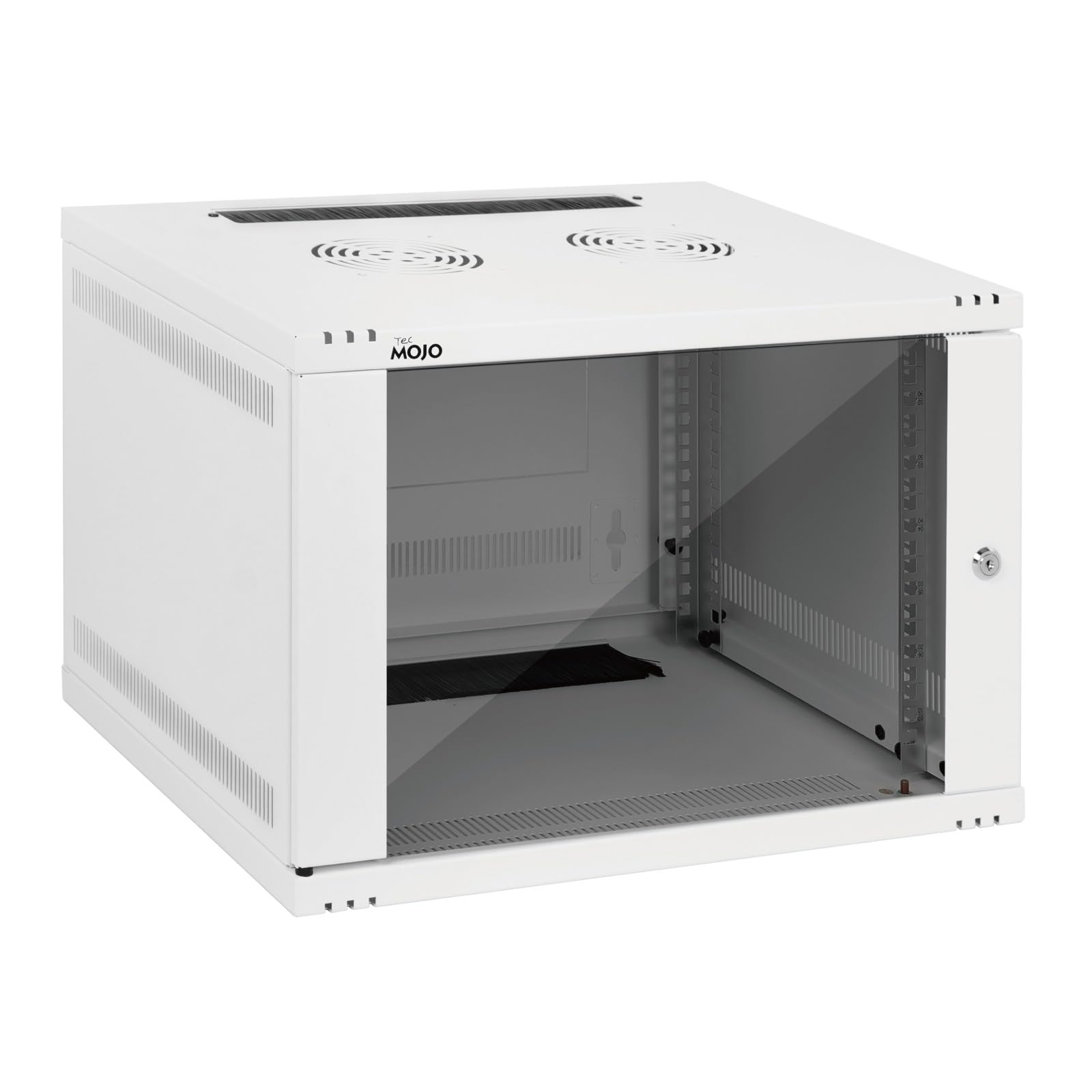 Tecmojo Armadio Server da 19 Pollici 7U per Montaggio a Parete, 400mm, Armadio di Rete, Rack IT da 19 Pollici, Porta in Vetro con Serratura, Bianco, Imballaggio Piatto