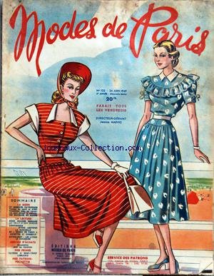 Patron De Couture MODES DE PARIS – Vintage, Occasion, Pour Projet Créatif