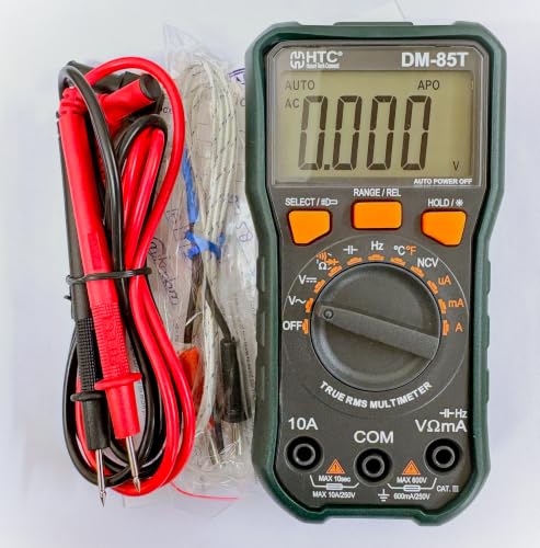 Image of HTC DM-85T Digital TRMS Multimeter with Frequency and Temperature and AC & DC current digital Multimeter 6000 Counts (Battery encluded)