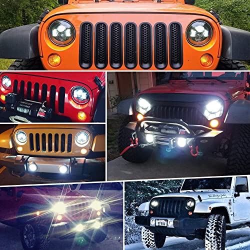 Image of LX-LIGHT 4 Inch 60W LED Fog Light with EMC Compatible with Jeep Wrangler TJ LJ JK Dodge Journey Front Bumper Lights(Pair)