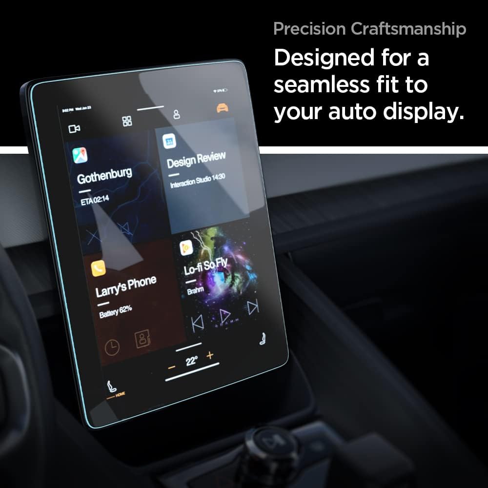 Spigen Tempered Glass Screen Protector [GlasTR EZ FIT] designed for Polestar 2 (2021/2022/2023/2024/2025/2026) 11.2 inch Dashboard Touchscreen - Matte/Anti Finger Print