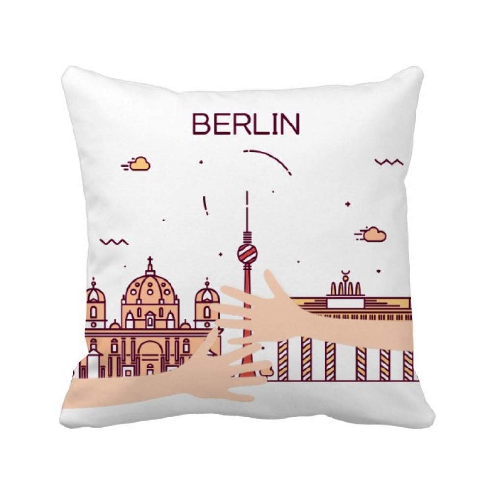 Coussin Berlin Allemagne plat câlin housse decoration salon motif historique