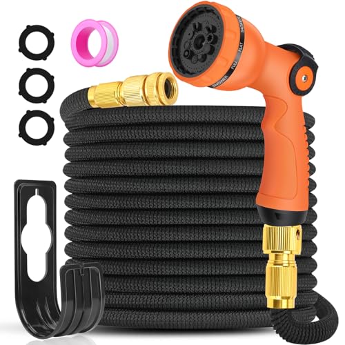 Garden Hose Pipe 25FT - Expandable Garden Hose with 10 Function Gun, Flexible Water Hose Pipe, Lightweight & Kink-Free Extendable Hose, for Home Gardening, Car Wash, Pet Bathing
