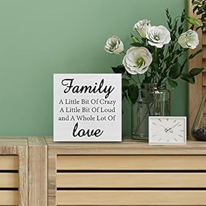 Family a Little Bit of Crazy Decorative Wooden Box Sign Family Quote Wood Block Plaque Decor Rustic Shelf or Wall Display for Home Living Room Bedroom Family a Little Bit of Crazy Decorative Wooden Box Sign Family Quote Wood Block Plaque Decor Rustic Shelf or Wall Display for Home Living Room Bedroom