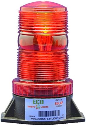 B6L4PAC 85-265V AC LED EMERGENCY WARNING SAFETY LIGHT BEACON STROBE EFFECT 110V 120V 220V 240V (RED)